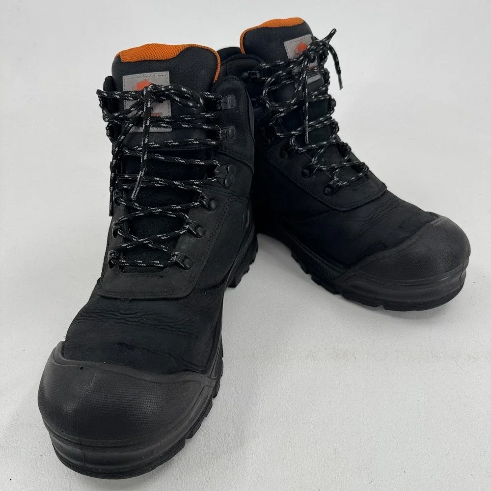 Herman Survivors Work Boots MENS Black Leather Lace Up Comp Toe SIZE 10